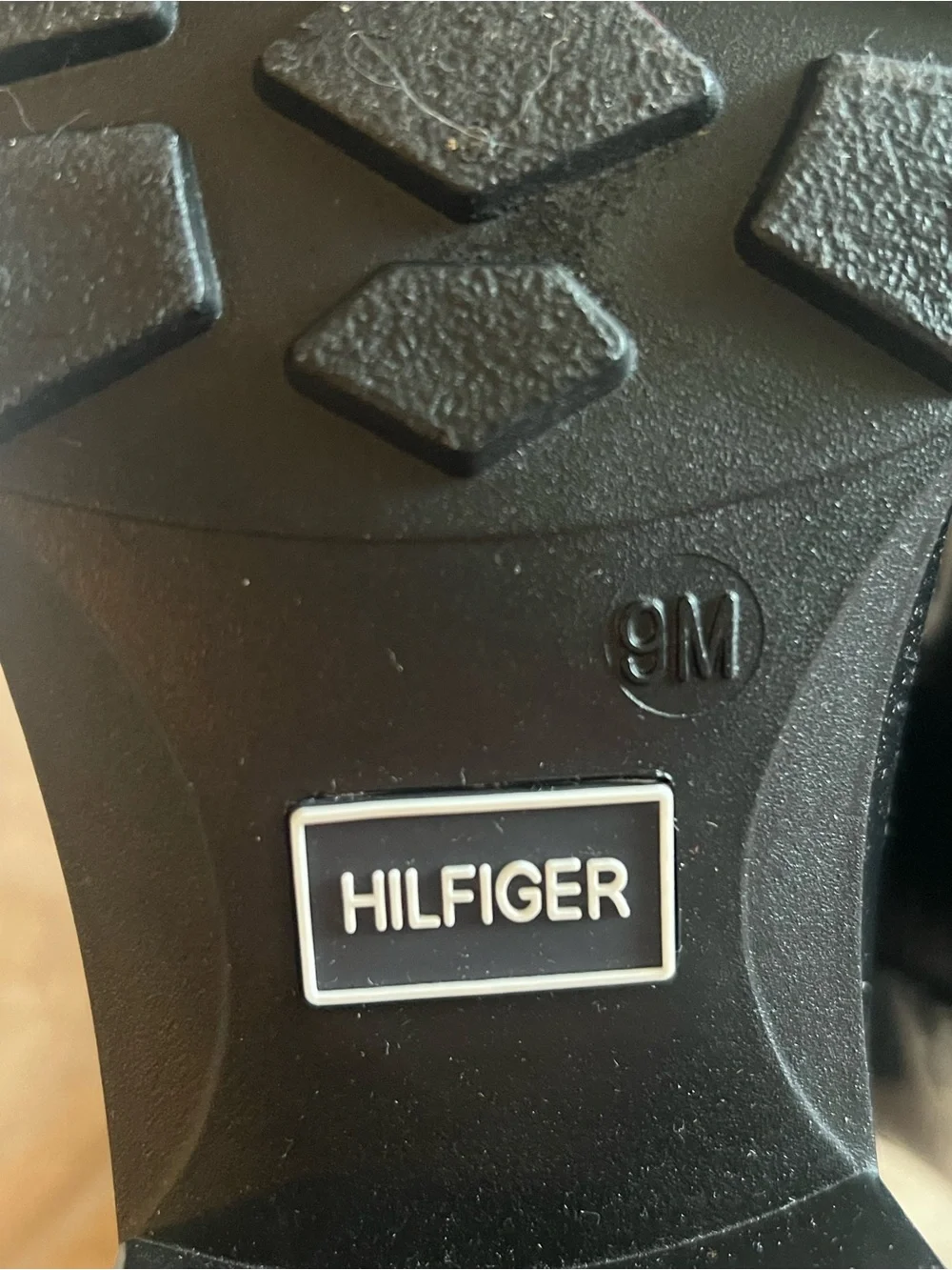 Tommy Hilfiger Black Short Rain Boots with Red Interior